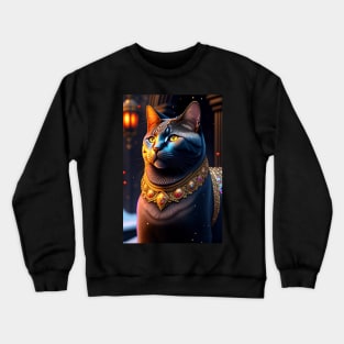 Black Royal British Shorthair Cat Crewneck Sweatshirt